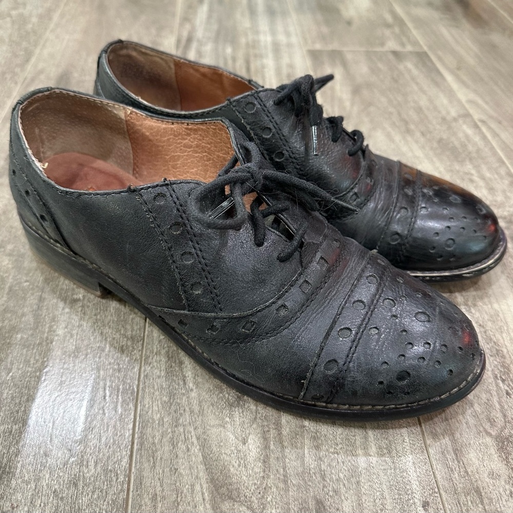 Miz Mooz Leather Oxfords, Size 7, Black